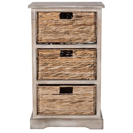 Safavieh Halle Storage Side Table- Vintage White - 29.5 x 13.4 x 17.3 in. AMH5738E